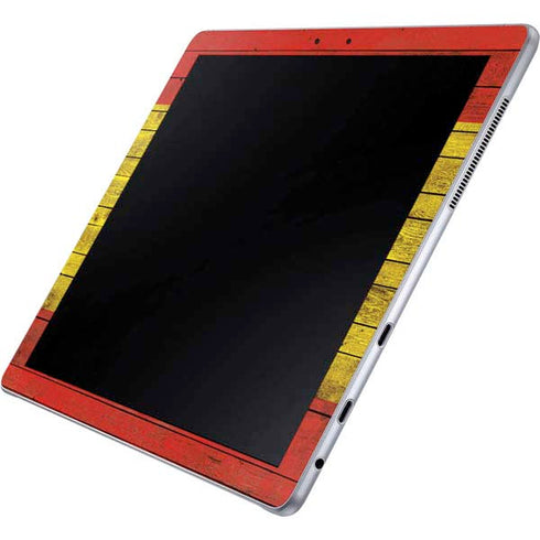 Spain Flag Dark Wood Galaxy Book 12in Skin
